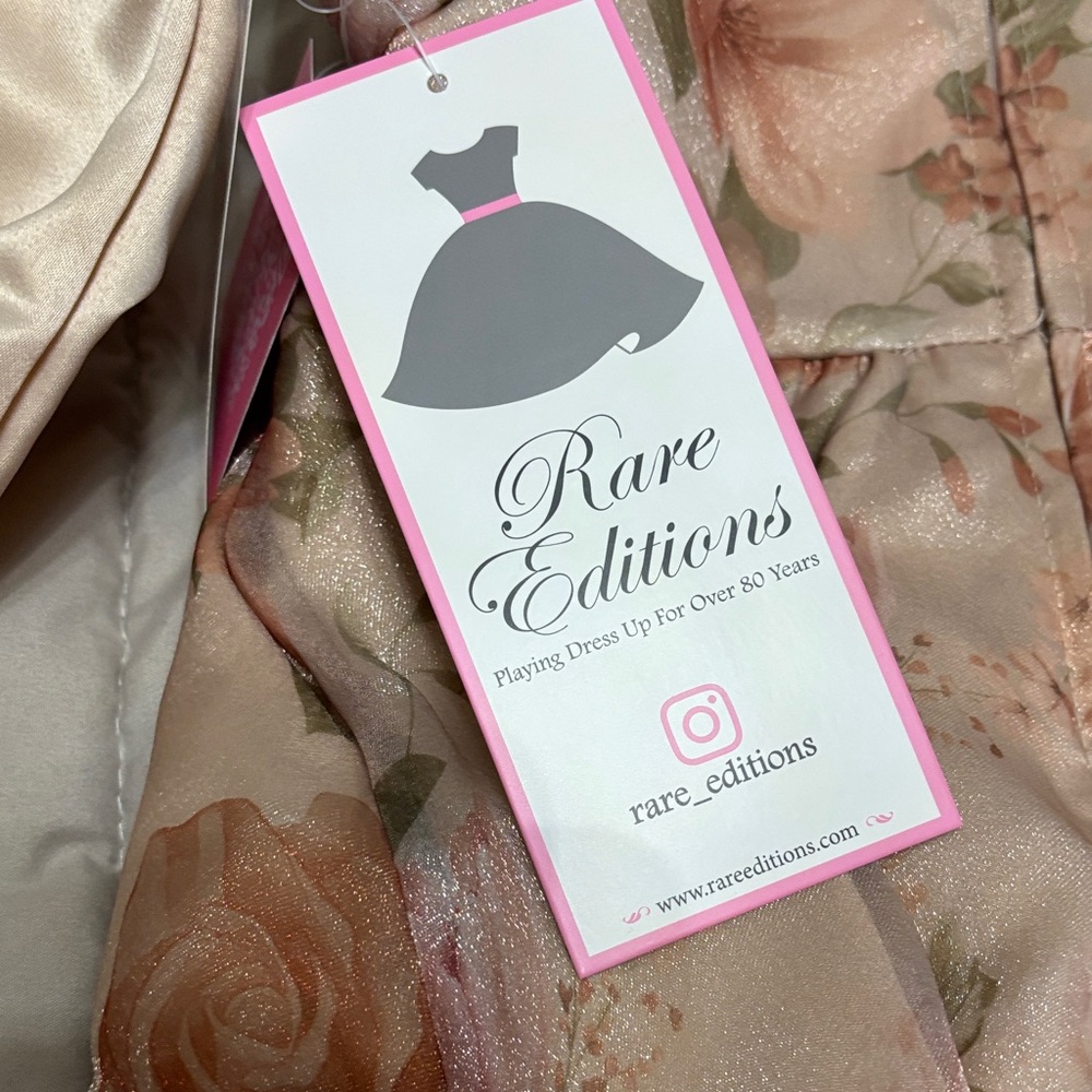 Brand New Rare Editions Pink and Cream Floral Dress Easter size 24 months - Picture 7 of 9